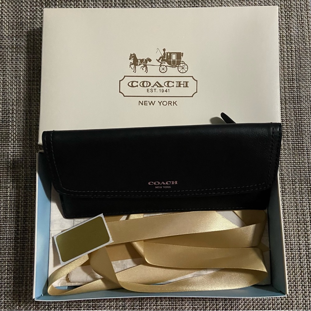 Coach Black Leather Bifold Wallet